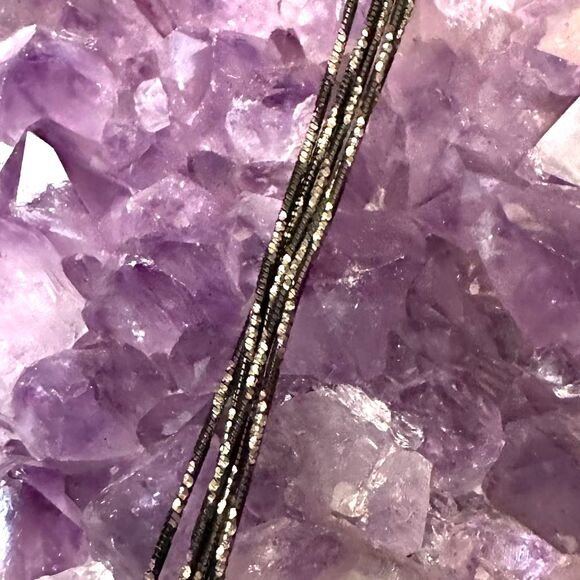 Sterling Silver Black 5 Strand Italy Bracelet 925 - Picture 6 of 6